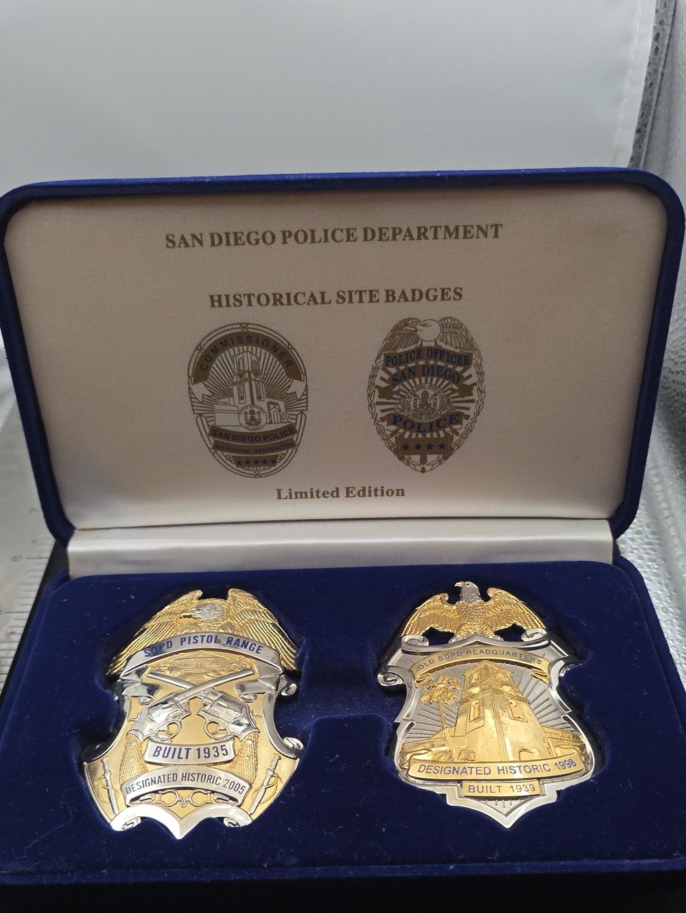 San Diego Police Historical Site Commemorative Badge Set #077 Of 300